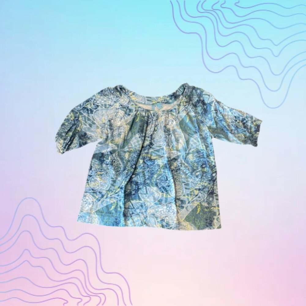 FRESH Floral Blouse Turquoise